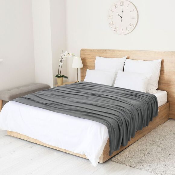 Bamboo Viscose Cooling Blanket All-Season Lightweight Blanket 79"x90" Dark Gray - Picture 5 of 6